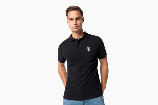 Elegant cotton polo shirt with Porsche Crest